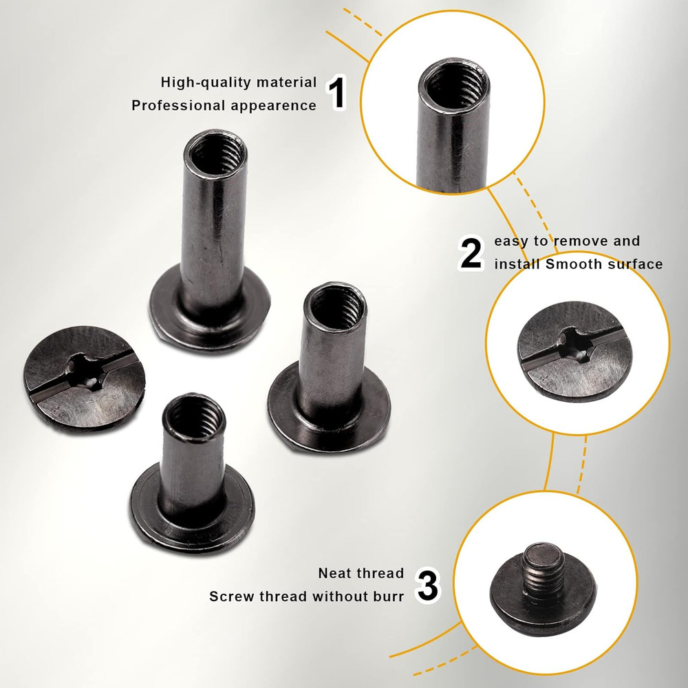 Pangda 80 Sets Chicago Screw Leather Rivets Assorted Kit Chicago Binding Screws