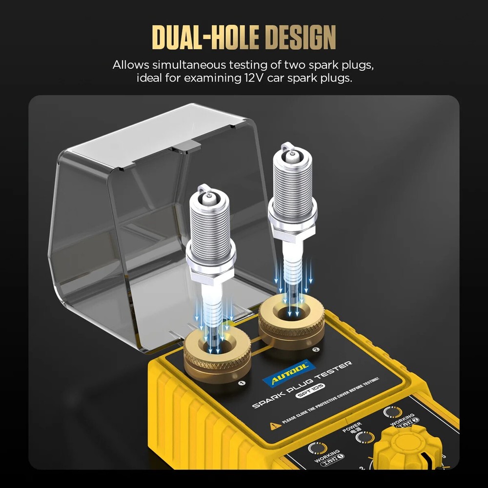 Car Spark Plug Tester adjustable height dual hole detector ignition pluganalyzer