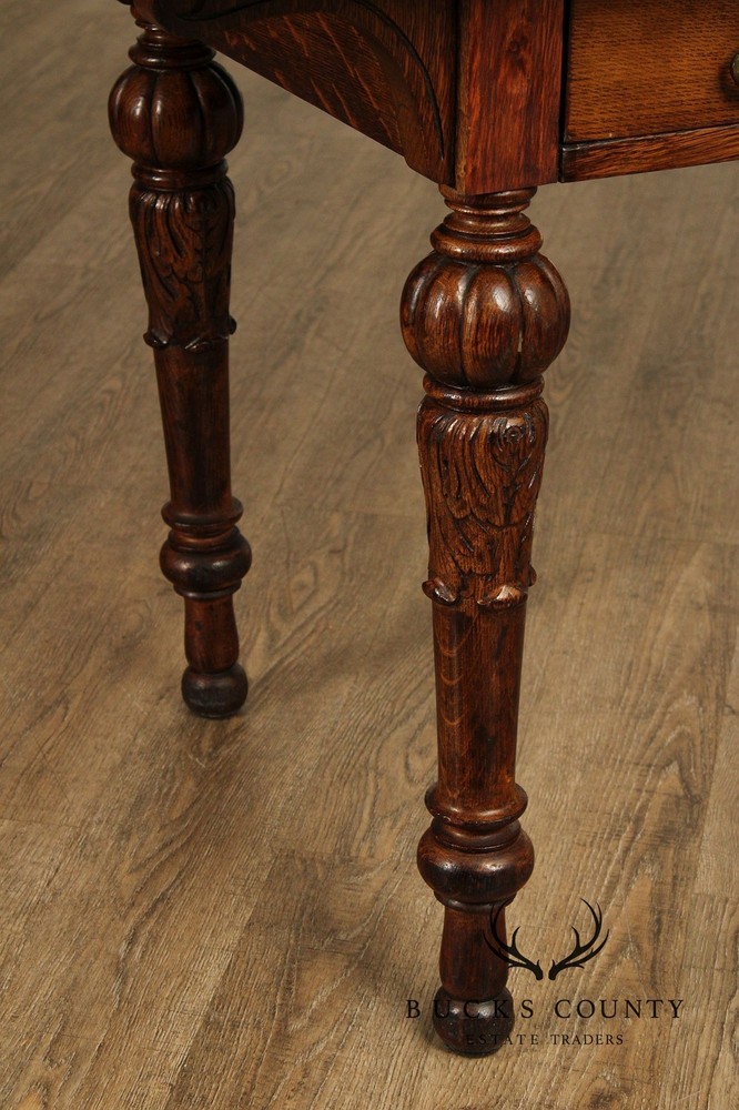 Antique Victorian Carved Oak Server