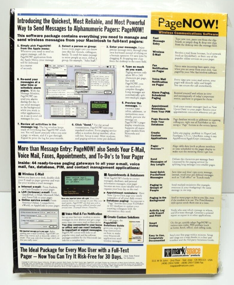 Vintage 1995 Apple Computer Mac Software Email Text to Pager New Sealed CD-ROM