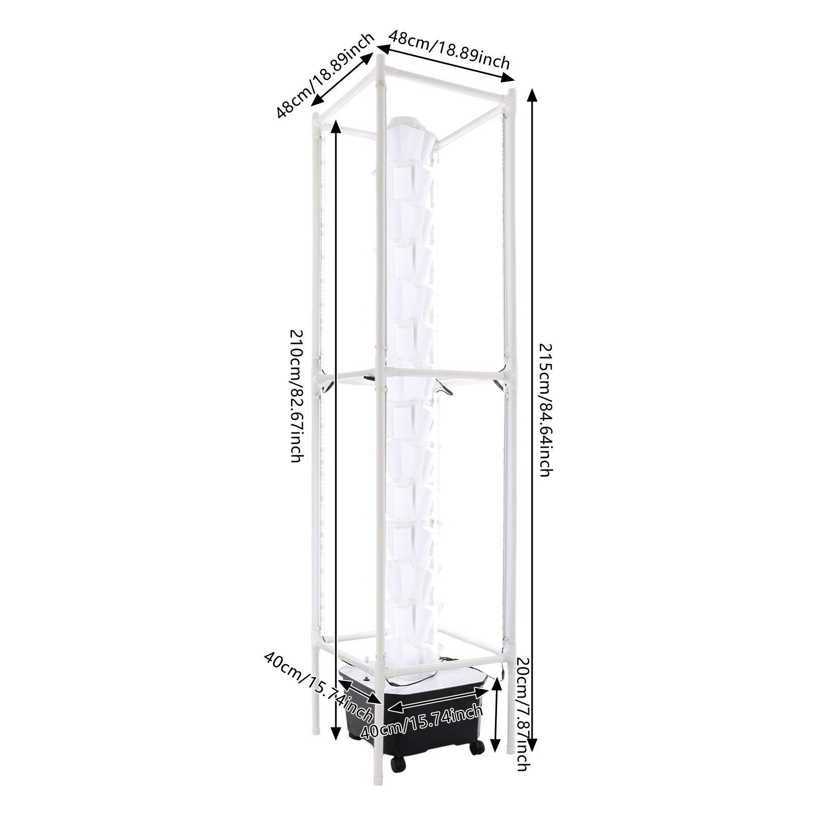 Hydroponic Growing System with Grow Light 70Holes Indoor Hydroponic Tower Garden