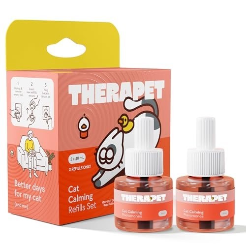 Cat Calming Diffuser Refill Kit (2-Pack) - 60-Day Pheromone Supply for Stress, A
