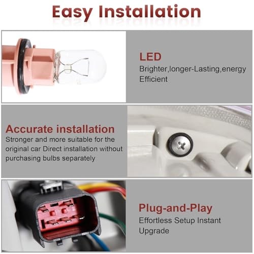 LED Tail Lights Assembly Compatible with 2013-2018 2013-2018 LED Black Border