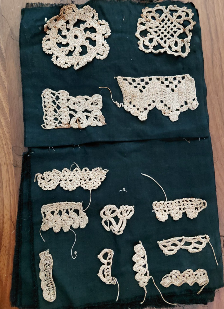 Vintage Crochet Handmade Sampler Cloth Booklet