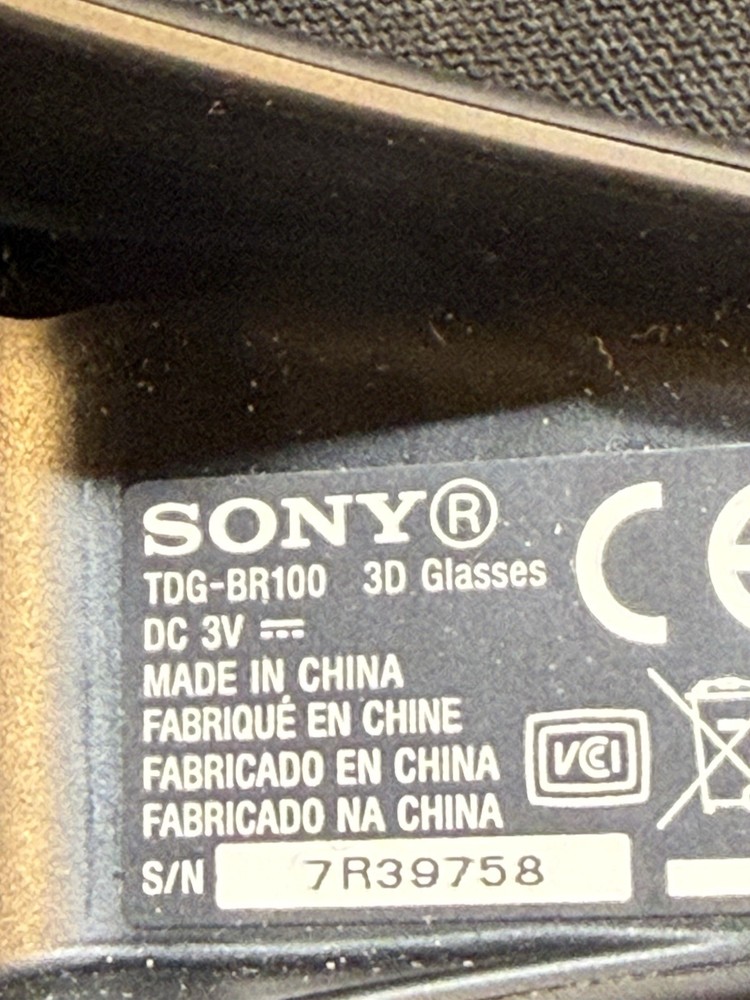 Lot 4 Different Models Sony TDG-BR100 3D Glasses Bundle Black Cases Tested