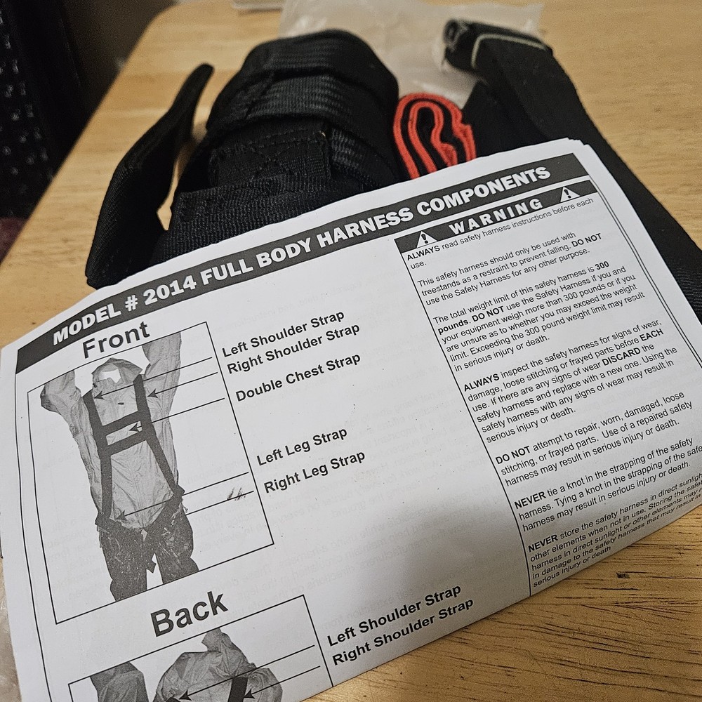 PRIMAL VANTAGE MODEL 2014 FULL BODY HARNESS COMPONENTS NEW 300-LB LIMIT