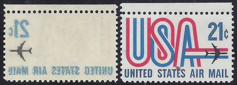 C81 - 21c Airmail Bold Reverse Offset Error / EFO Mint NH
