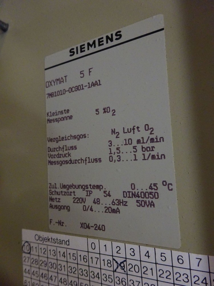 Siemens OXYMAT 5F analyzer