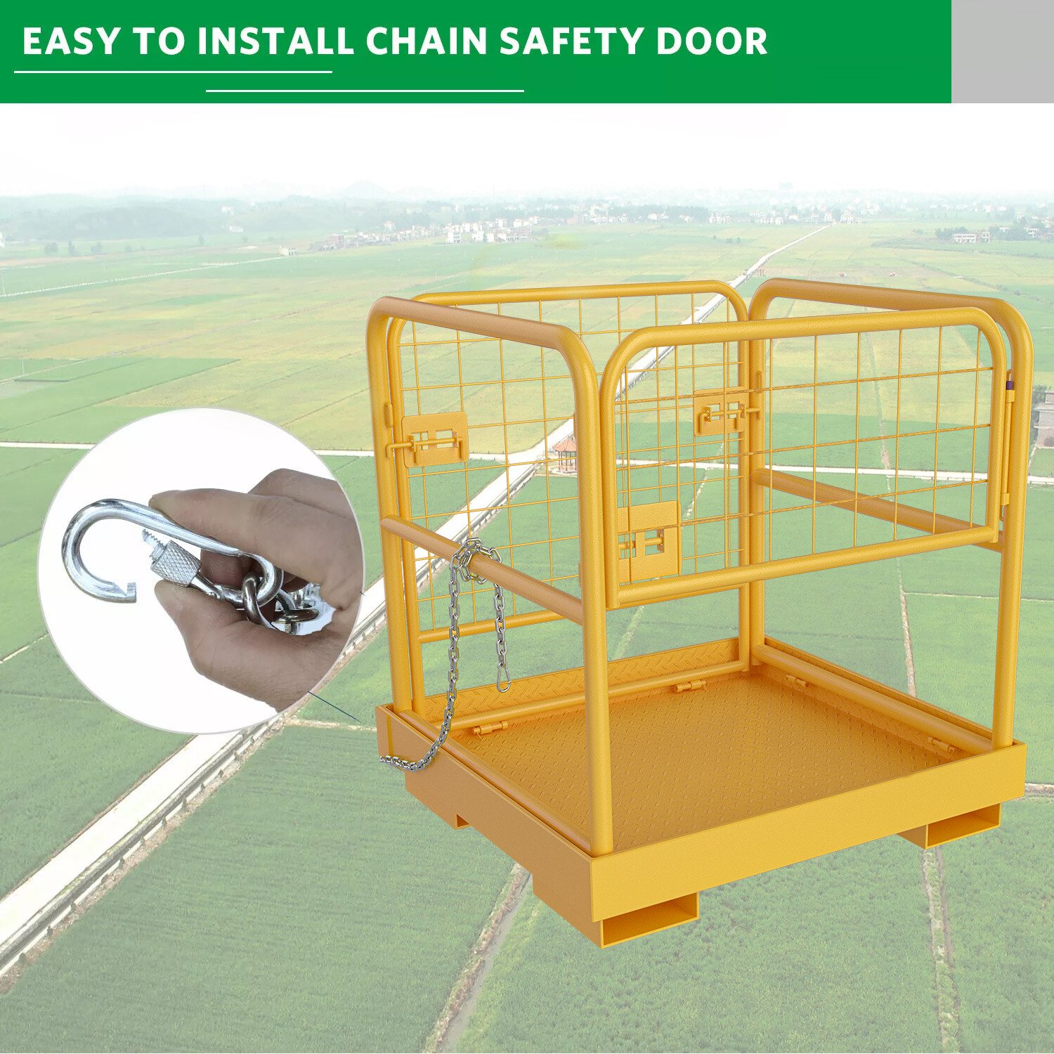 Forklift Safety Cage Work Platform 36" x 36" Construction Basket Aerial 1150 LBS