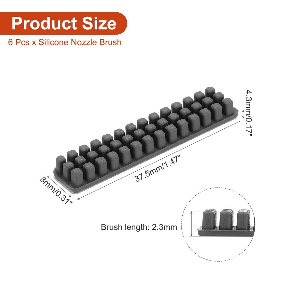 6PCS 3D Printer Silicone Nozzle Brush for Bambu Lab A1, 37.5mm
