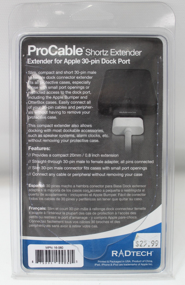 Radtech ProCable Shortz Extender (Model 16‑060)