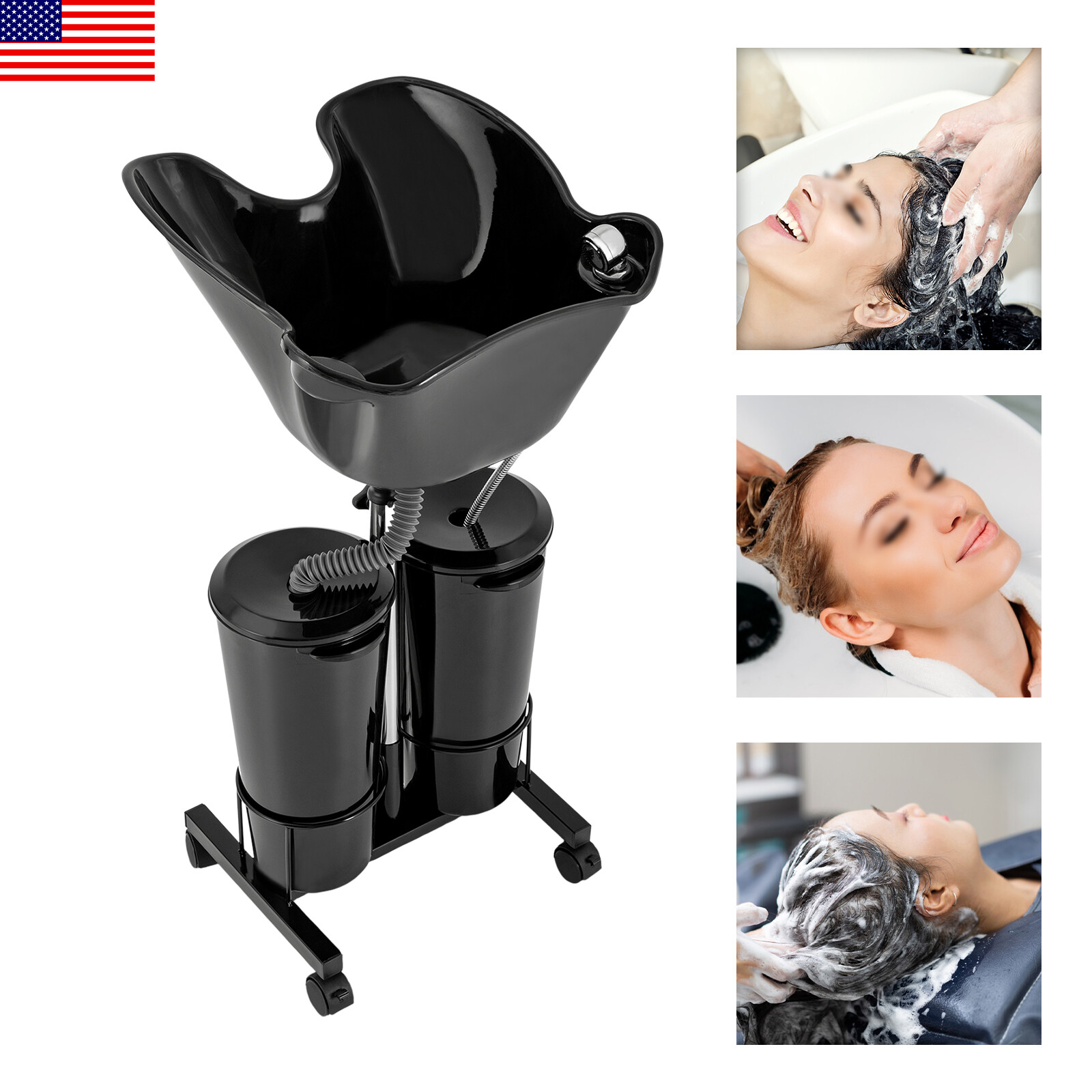 Portable Hairdressing Salon Basin 2 Buckets Hair Washing Sink Shampoo Wash Bowl！