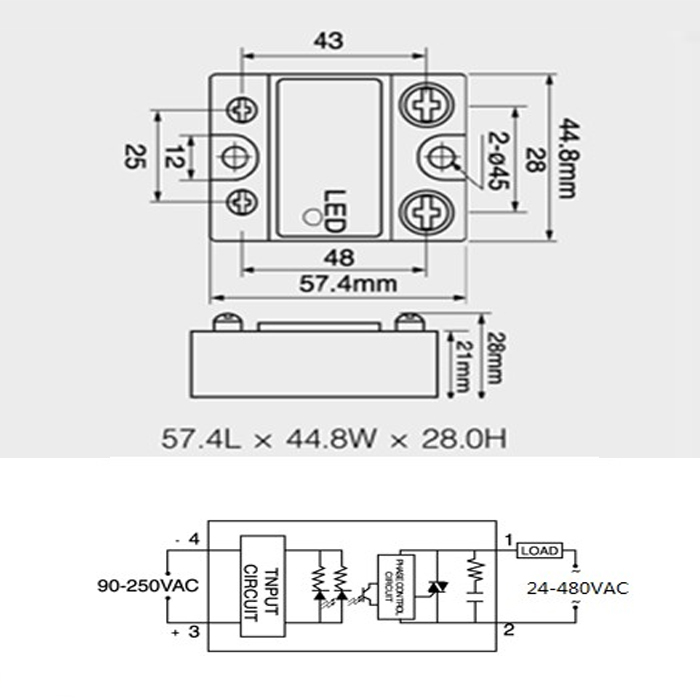 40A Solid State Relay SSR AC90-250V Control AC24-480V AC Control AC YHA4840A