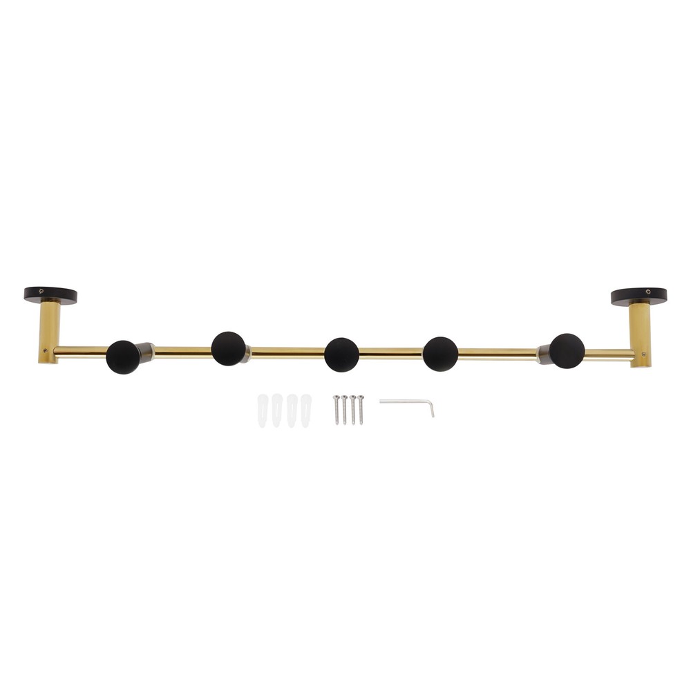 Coat Rack with 5 Adjustable Hooks Wall Mounted Vertical Coat Rack Coat Rack