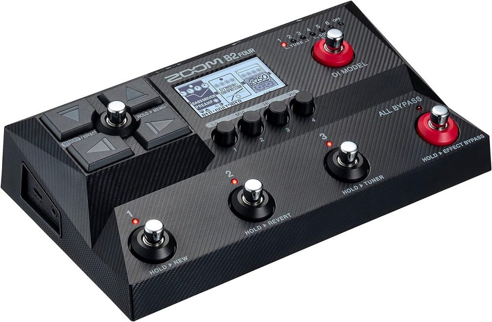 Zoom B2 Four Bass Multi-Effects Processor with 6 DI Boxes, Multi-Layered...