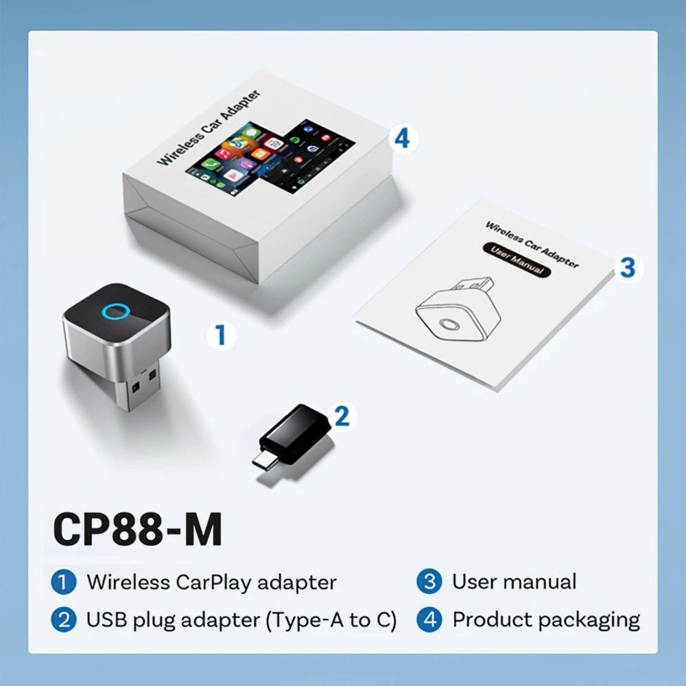 Wireless for CarPlay Dongle Bluetooth 4.2 for Android Auto USB Adapter Module