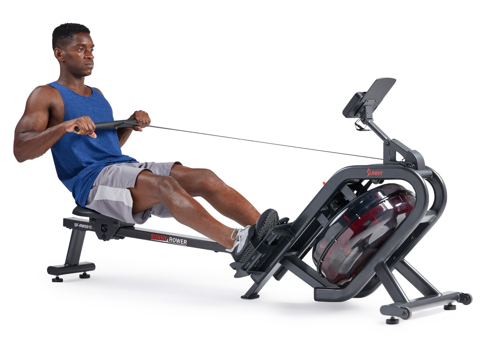 Smart Phantom Hydro Water Rowing Machine Foldable Home Cardio Workout Dual Rail