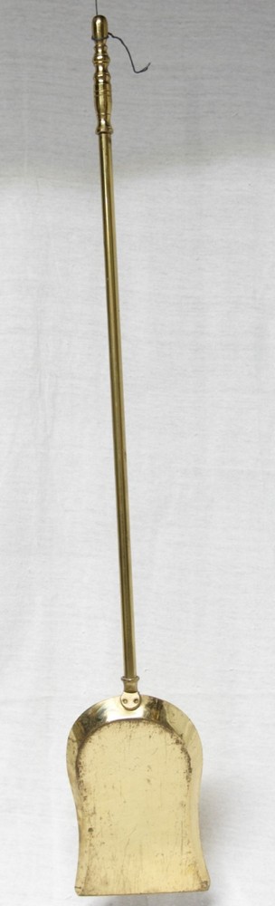 Four-piece brass fireplace poker set