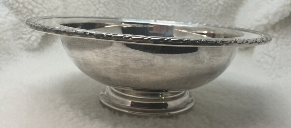 Rogers Silver Co. Vintage 10.5" Serving Bowl with Rope Edge #1058
