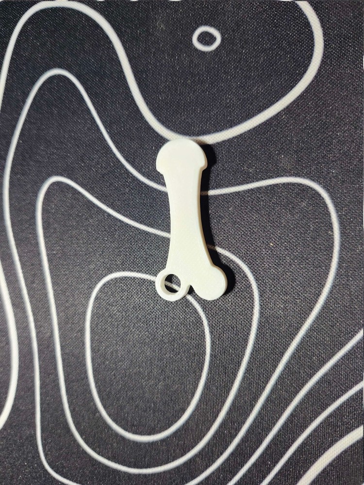 white Dick Whistle Keychain (functional)