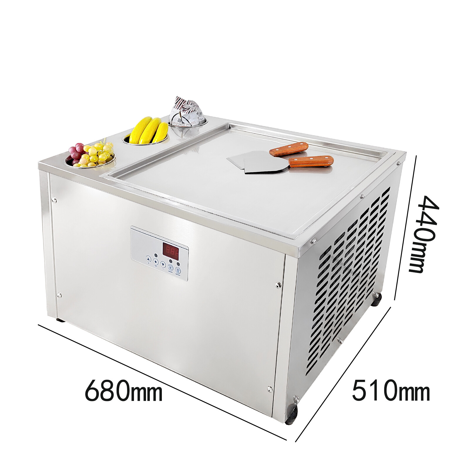 USA Kolice Countertop fry ice cream machine 18''x18'' square pan with 3 tanks