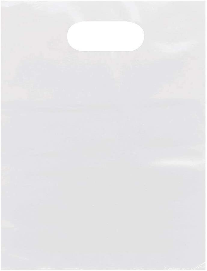 Clear Bags Plastic 500 Frosted Merchandise Shopping Handles Frosty 15” x 18 x 4”