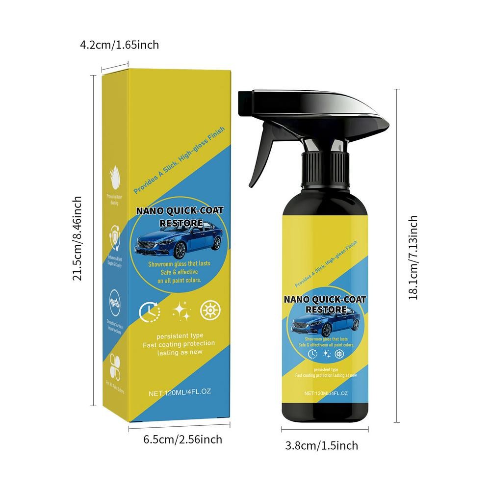 NANO QUICK-COAT RESTORE 120ml, Car Polish & Protectant, High Gloss Finish