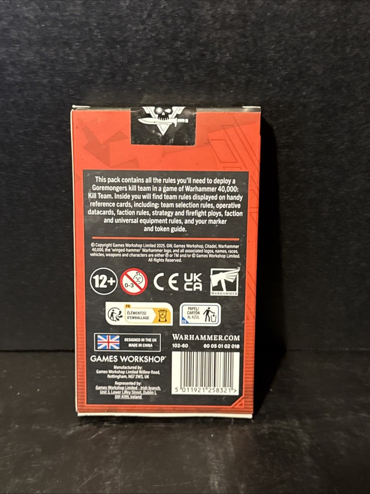 Warhammer 40K: Kill Team Datacards - Goremongers NEW 6B
