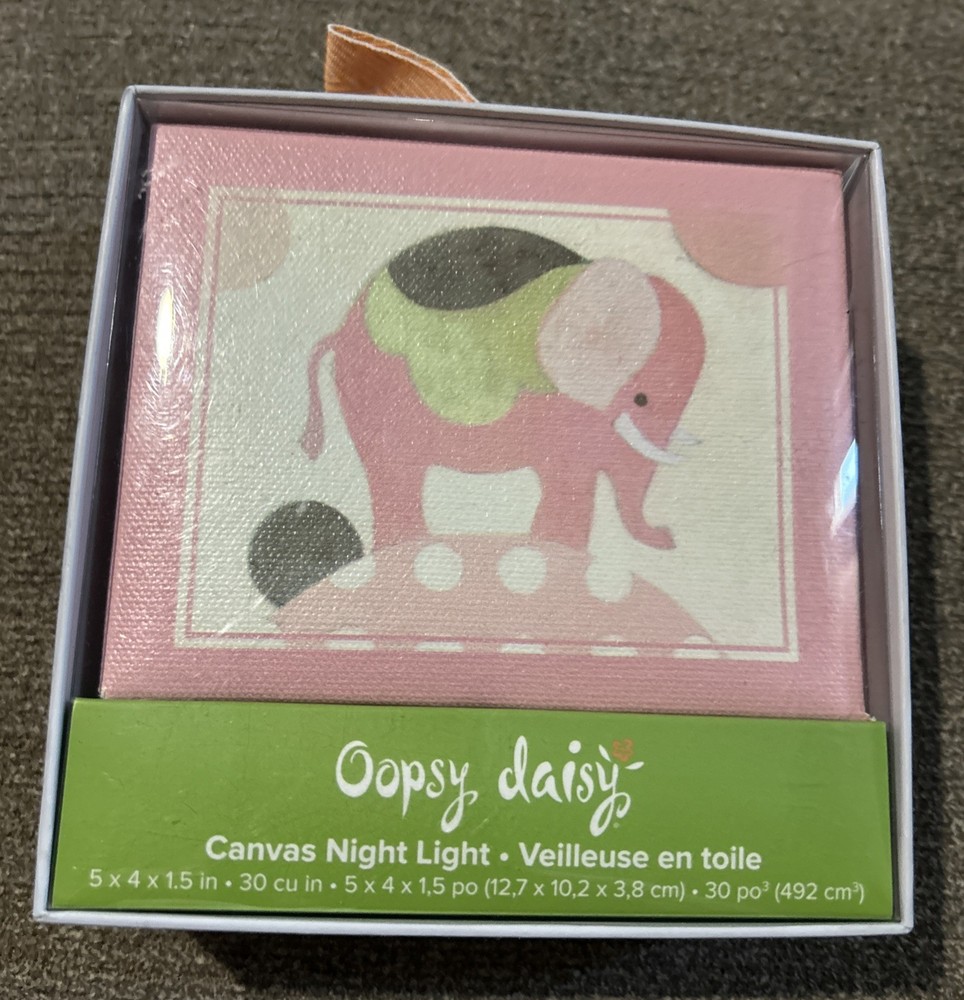 Oopsy Daisy Canvas Night Light Elephant