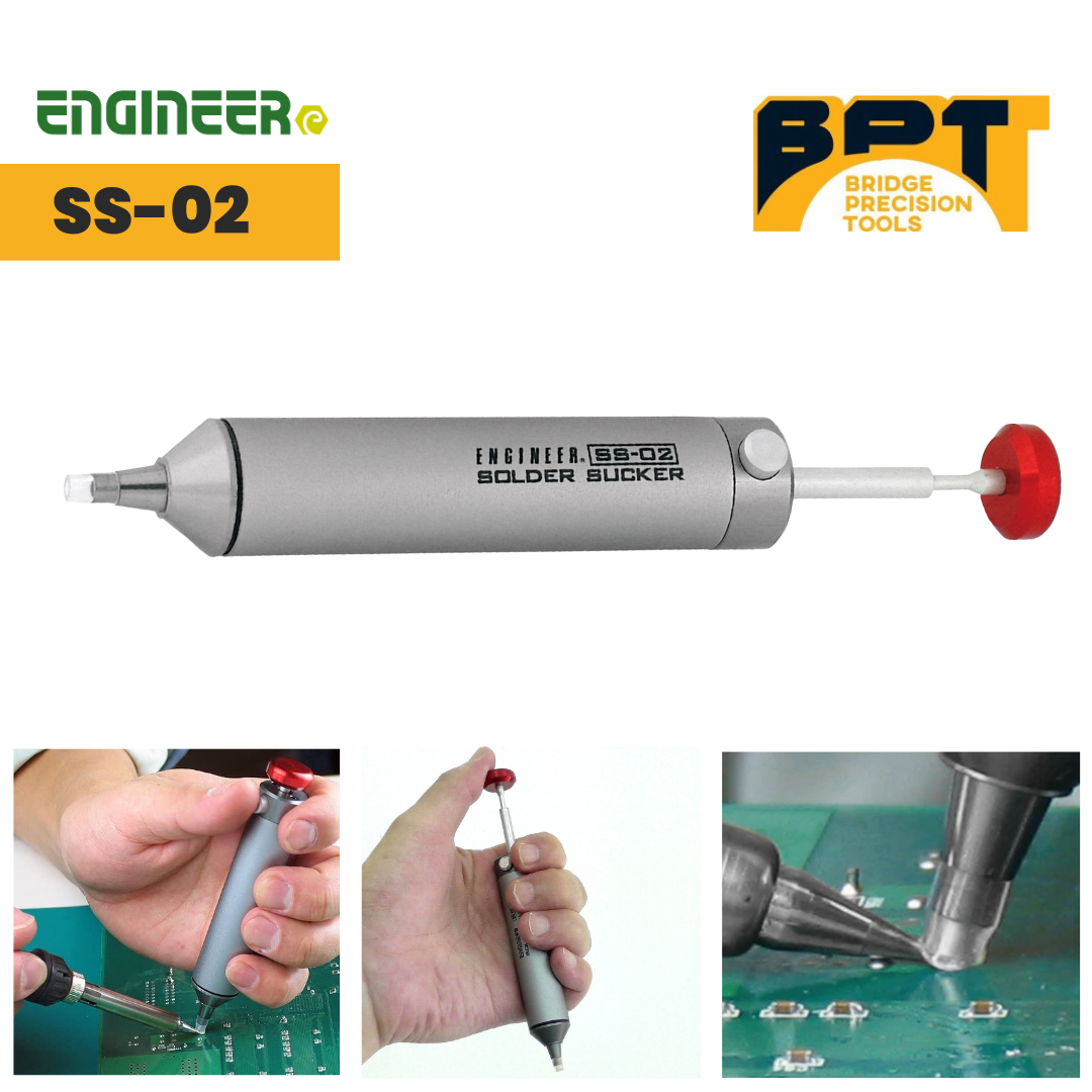 ENGINEER SS-02 Japanese Solder Sucker Desoldering Pump w/Silicone Tip Spare Tube