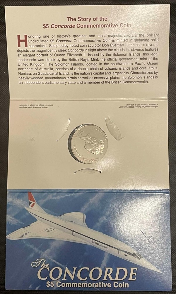 5 DOLLARS 2003 CONCORDE COIN **RARE**