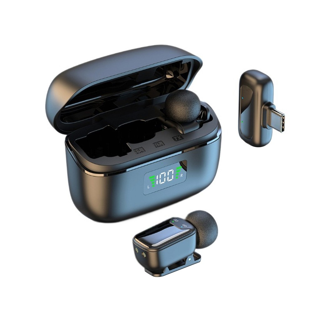 Wireless Type-C Microphone with Charging Case for Android iPhone Video Recording