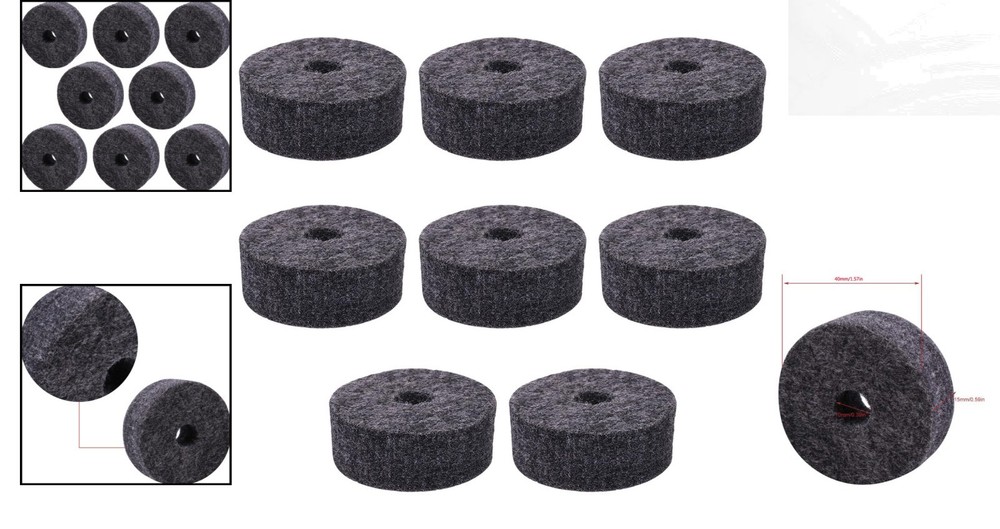High-Quality Round Felt Washers for Drum Sets - 8 Pack - Lightweight Design