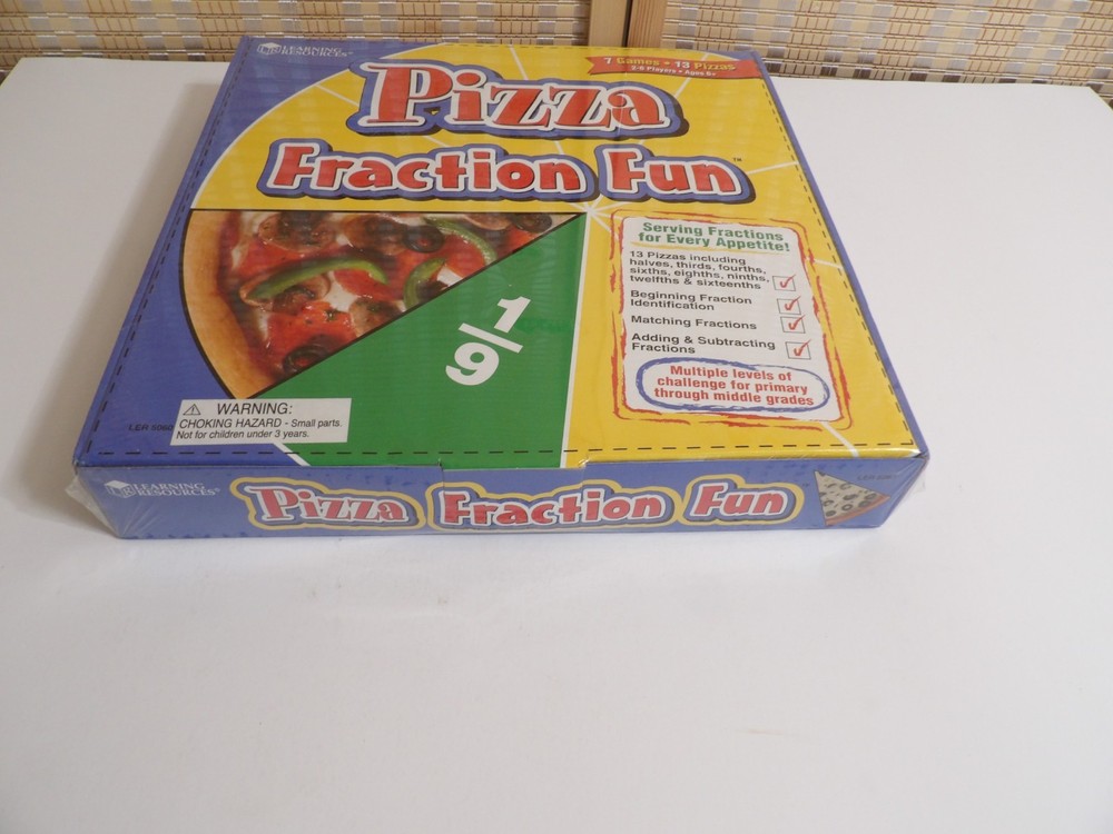 Learning Resources Pizza Fraction Fun Math Game Ages 6+, New, Sealed