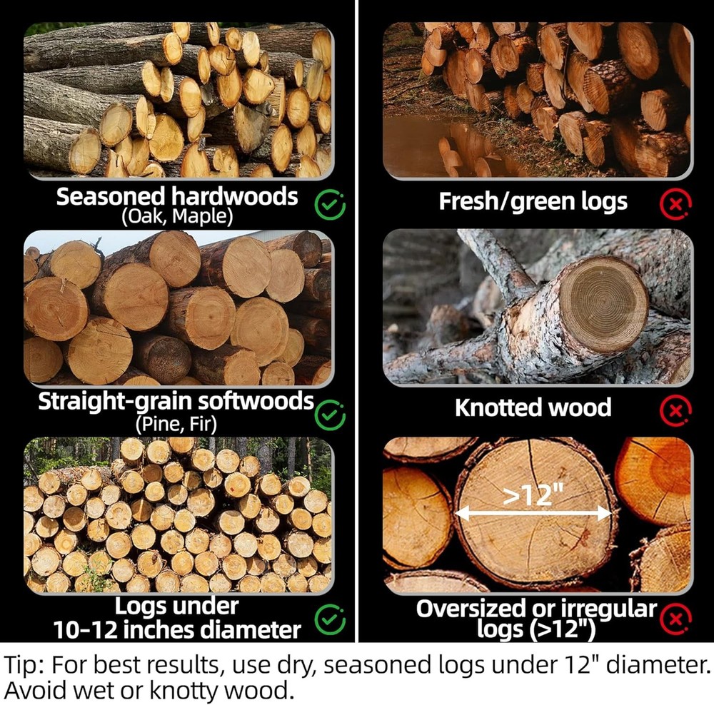 Portable Electric Log Splitter Compact Horizontal Power Wood Splitters Machine