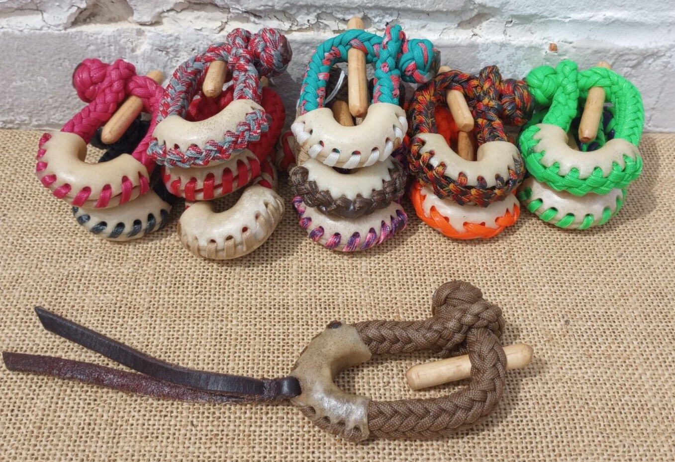 TURQUOISE n BLACK 10 Plait Pryor ParaCord Hondo w/ Bull Rawhide Burner Buckaroo