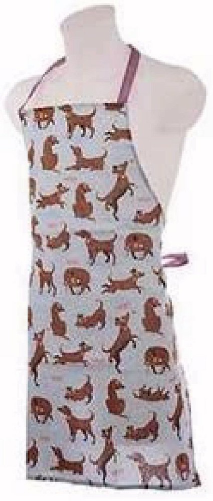 Poly Cotton Kitchen Apron Catch Patch Dogs Design