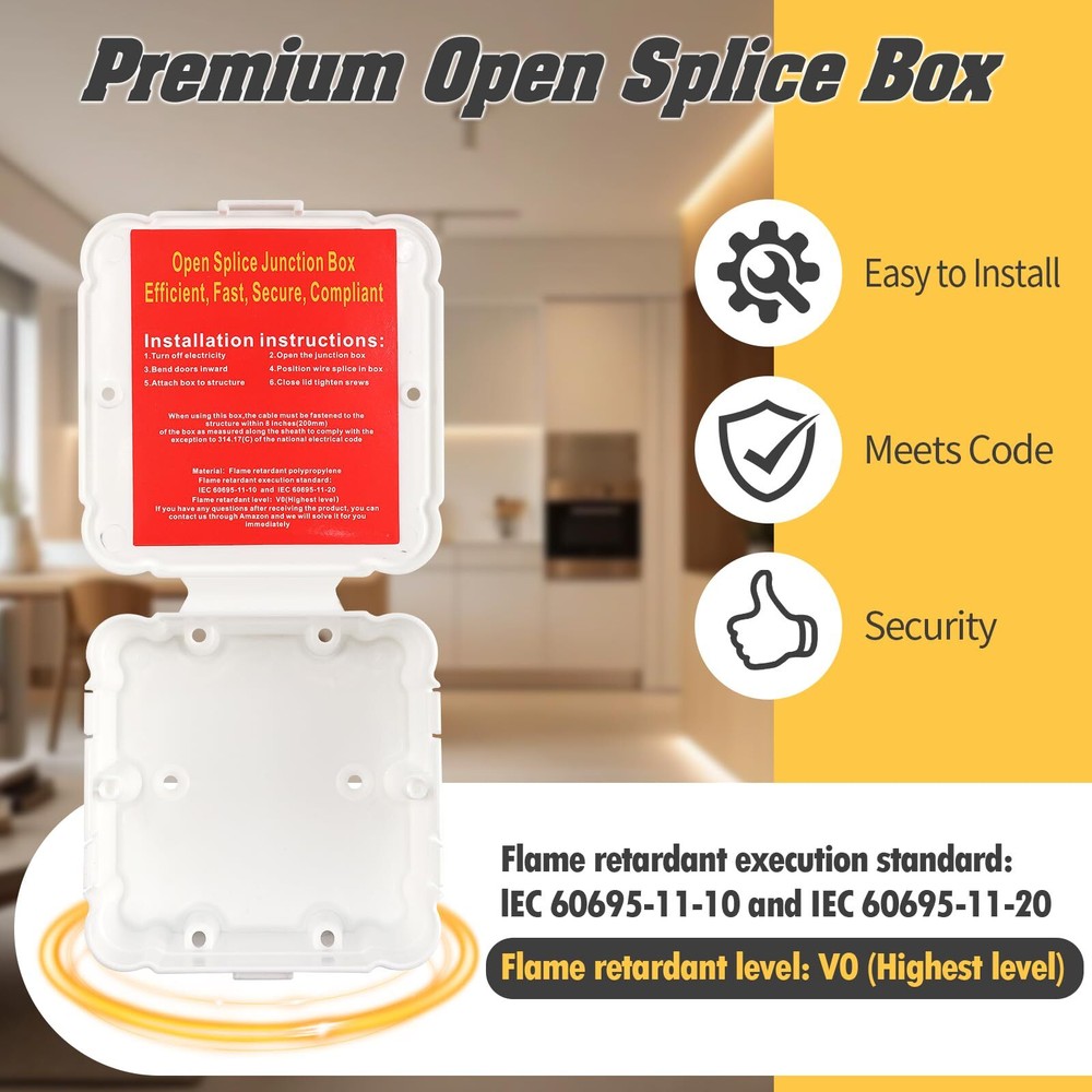 Open Splice Junction Box 6 Pack Quick Repair Wire Splice Electrical Box