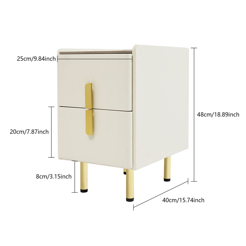 Narrow Bedside Table with Drawers, Bedside Table, Slim Bedside Table
