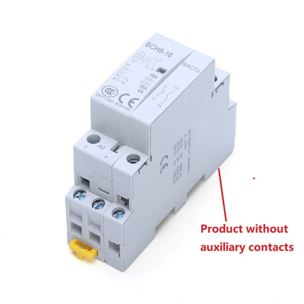 Household Contactor AC230V 2P 16A 2NO Rail Mounting Modular Contactor Automatic