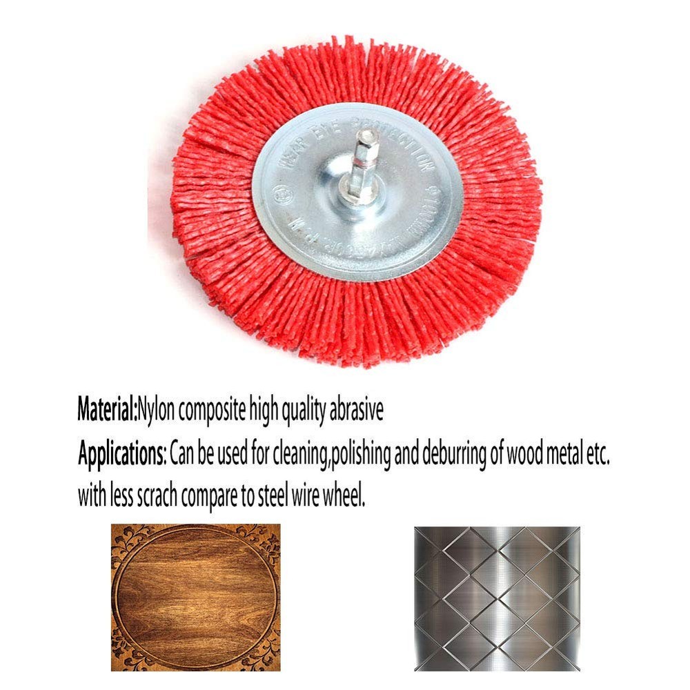3Pcs Abrasive Wire Wheel Brushes Assorted Nylon Brush Set 3Inch/4" for Drill...