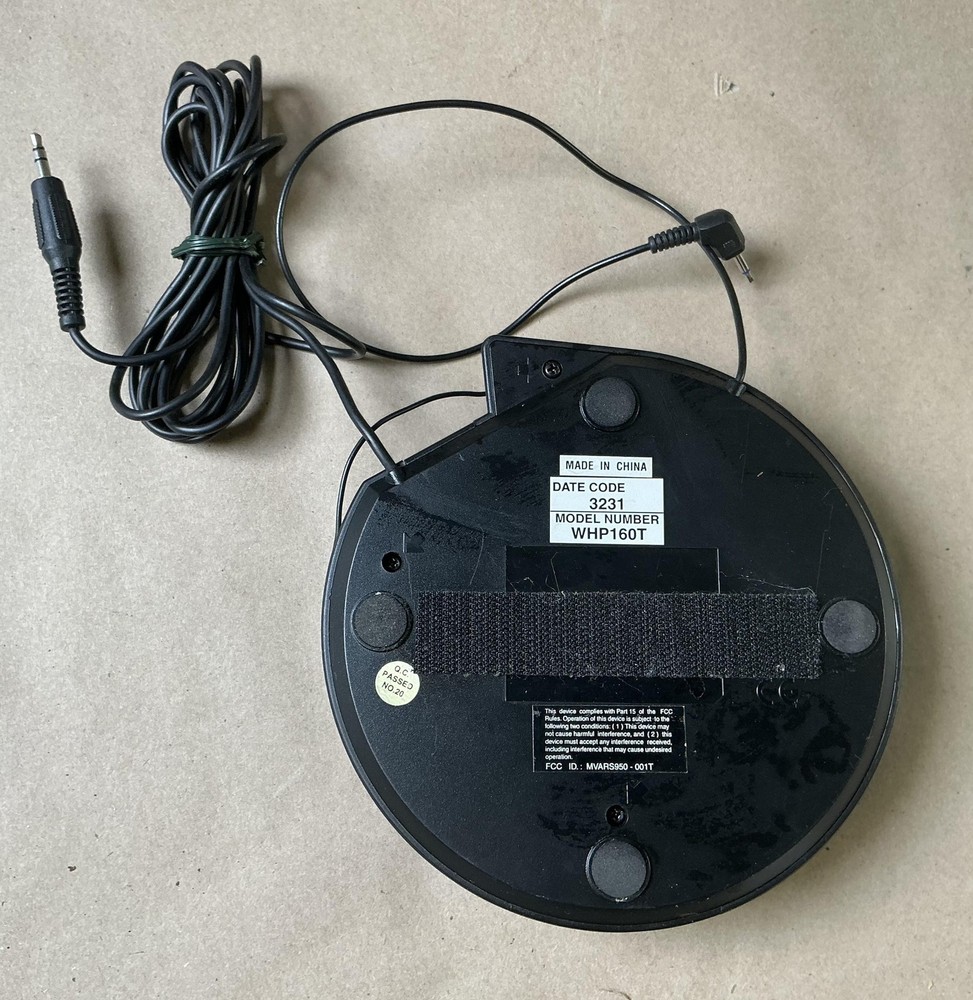 RCA WHP160T 900MHz Wireless Audio Transmitter Black Base Station UHF 3.5mm Jack