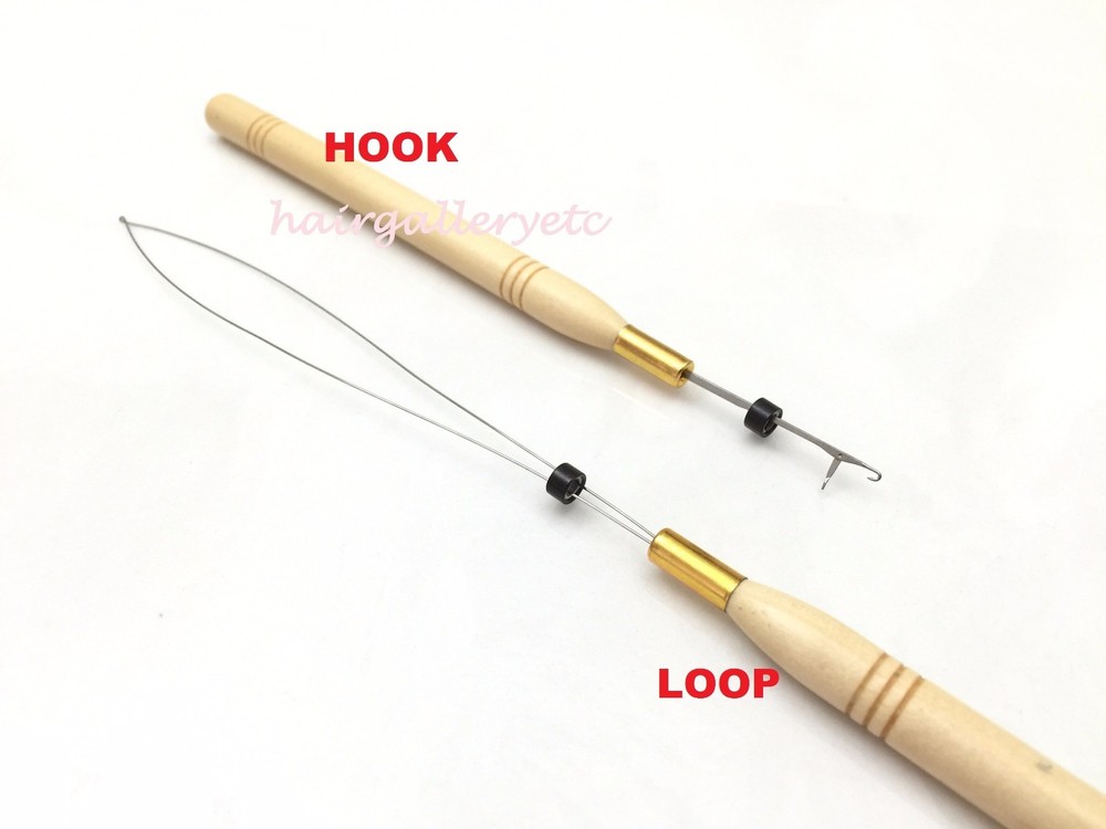 Micro Link Ring Beads Feather Hair Extension Hook Needle Loop Threader I tip