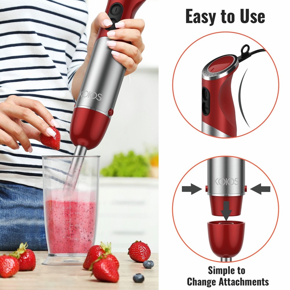 KOIOS Immersion Blender Handheld with Mixer Chopper Processor Electric 5-in-1