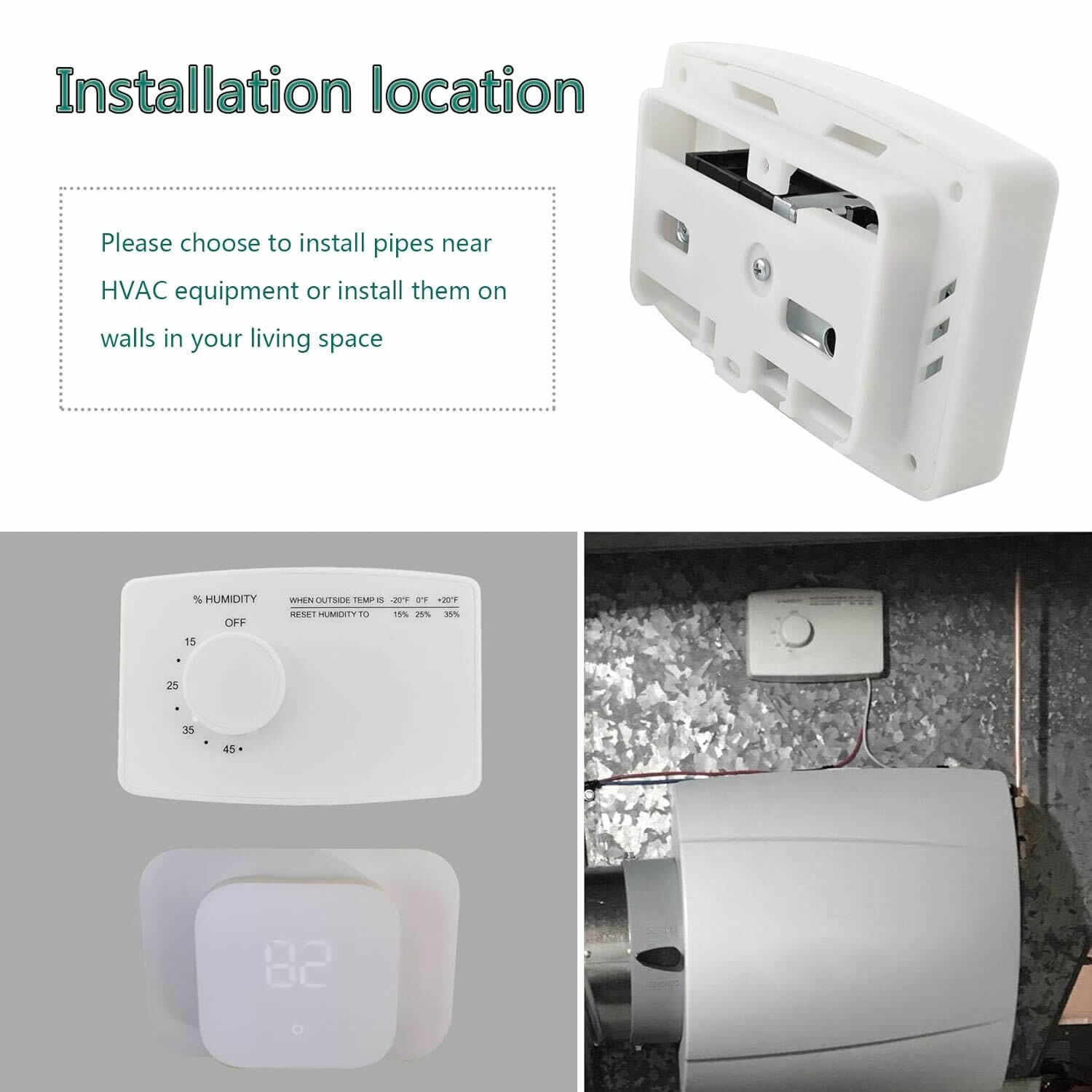 4655 Manual Whole-House Duct or Wall Mounted Humidifier Control Humidistat