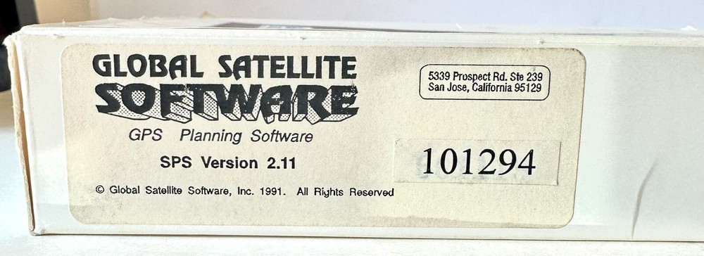 Global Satellite Software GPS Planning Software SPS Version 2.11 Diskette 101294