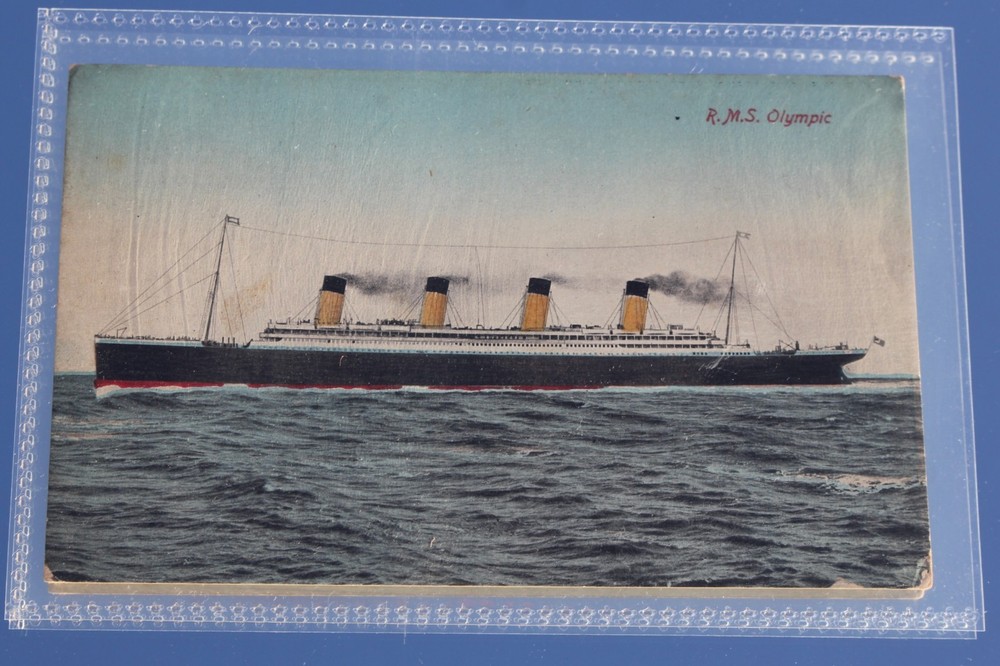 WHITE STAR LINE RMS OLYMPIC EARLY COLOUR POSTCARD