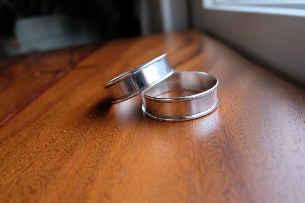 Gorham Sterling Silver Napkin Rings — Matched Pair. Pattern #6290. No monogram