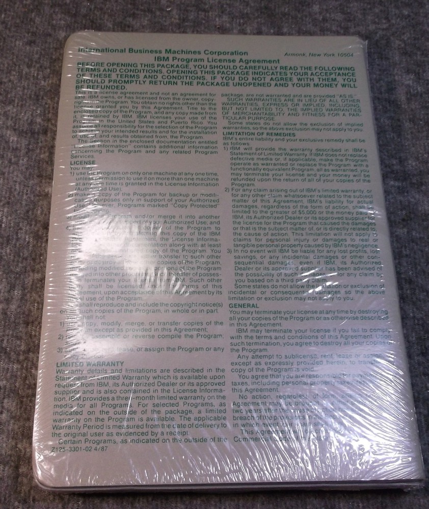 IBM LOCAL AREA NETWORK SUPPORT PROGRAM FACTORY SEALED