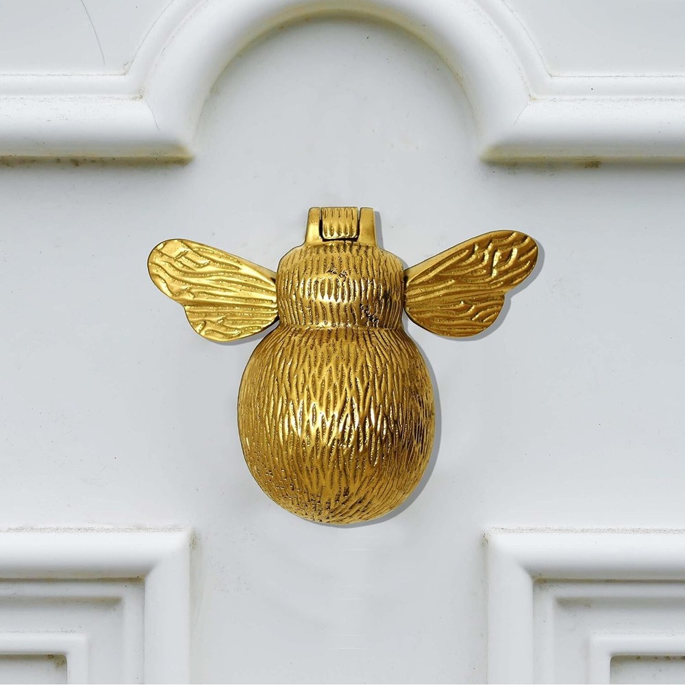 Solid Handmade Delightful Brass Bumblebee Door Knocker for Front Door